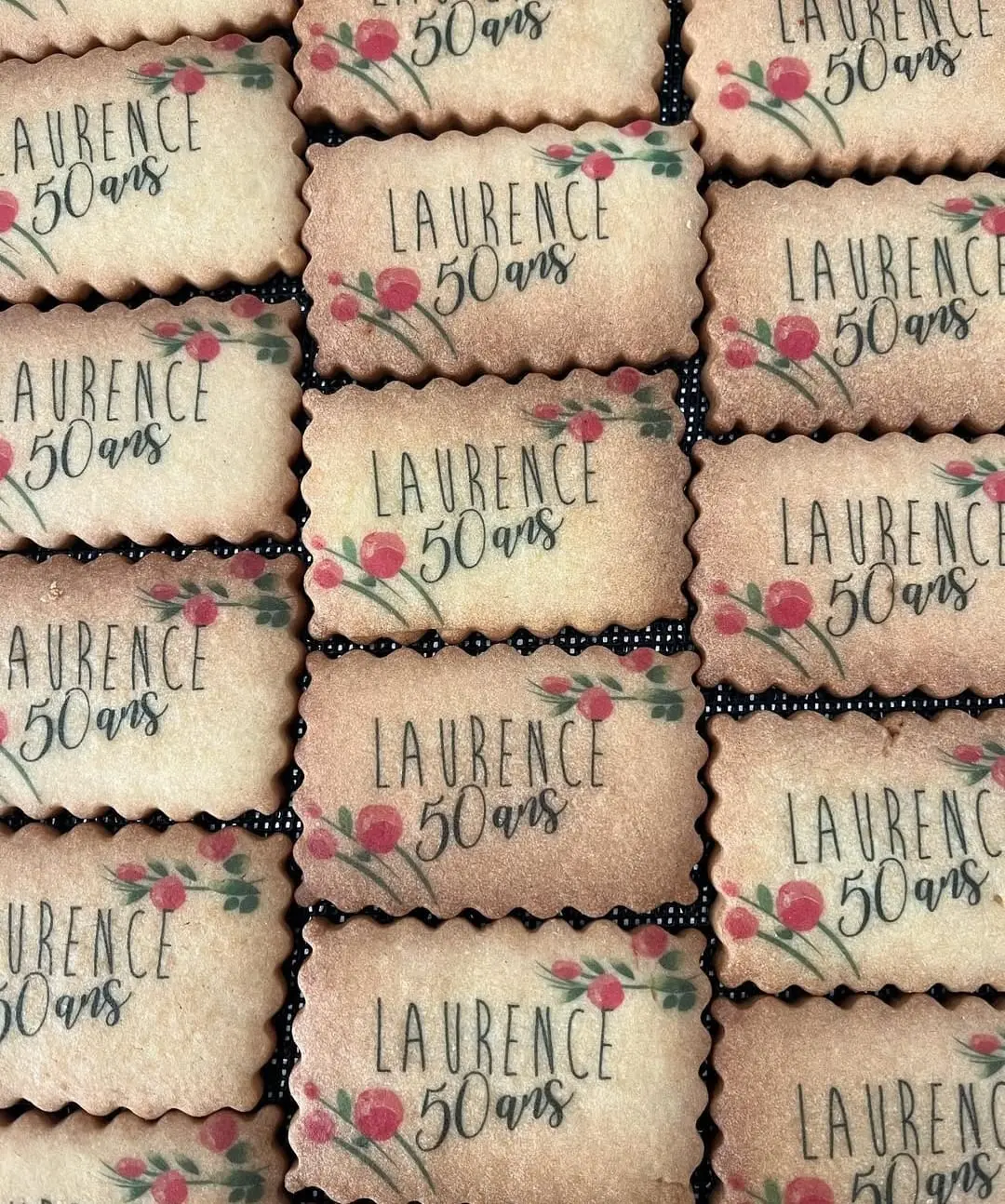 Biscuit rectangle imprimé